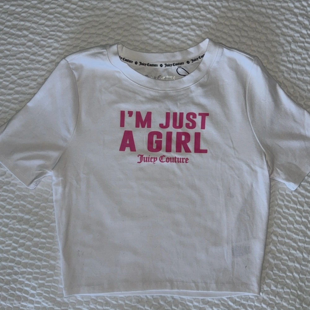 Juicy Couture White Tee with Pink Print